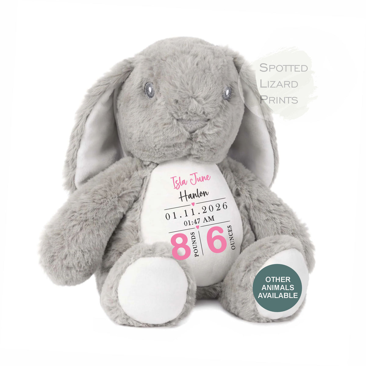 Personalised Soft Toy,New Birth Gift,Baby Shower Gift,New Baby Gift,Baby Keepsake, Baby Boy,Newborn Gift, Bunny Toy, Teddy,New Parents