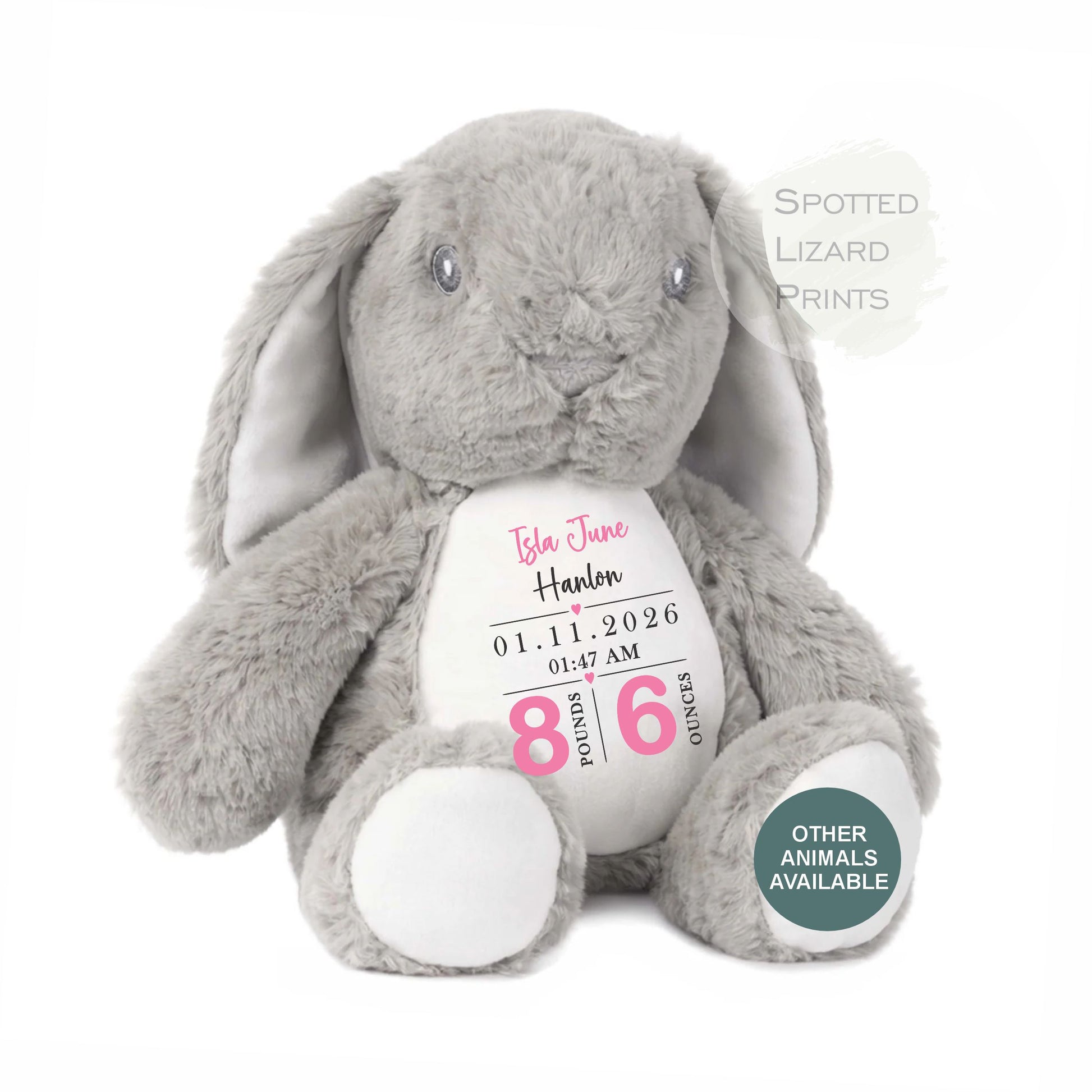 Personalised Soft Toy,New Birth Gift,Baby Shower Gift,New Baby Gift,Baby Keepsake, Baby Boy,Newborn Gift, Bunny Toy, Teddy,New Parents