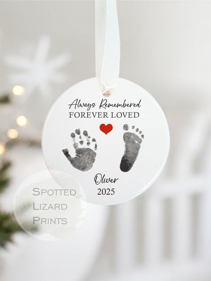 Personalised Baby Loss Ornament - Still Born Gifts - Baby Memorial Keepsake - Baby Loss Keepsake - Angel Baby Baby foot and Hand Prints