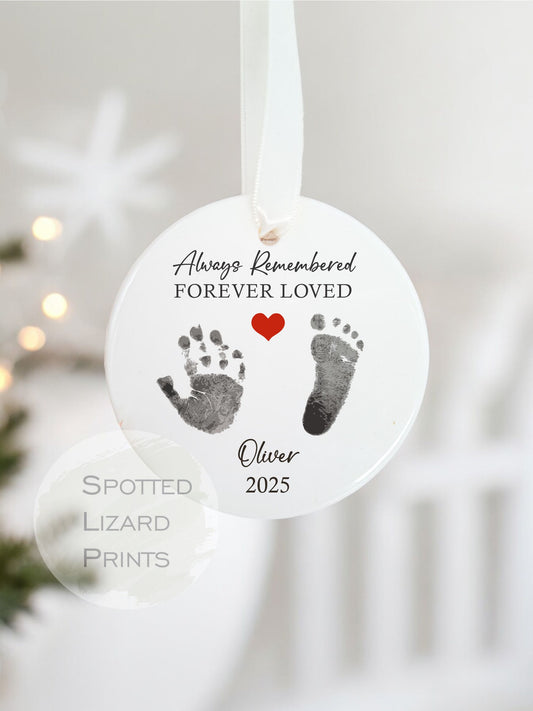 Personalised Baby Loss Ornament - Still Born Gifts - Baby Memorial Keepsake - Baby Loss Keepsake - Angel Baby Baby foot and Hand Prints