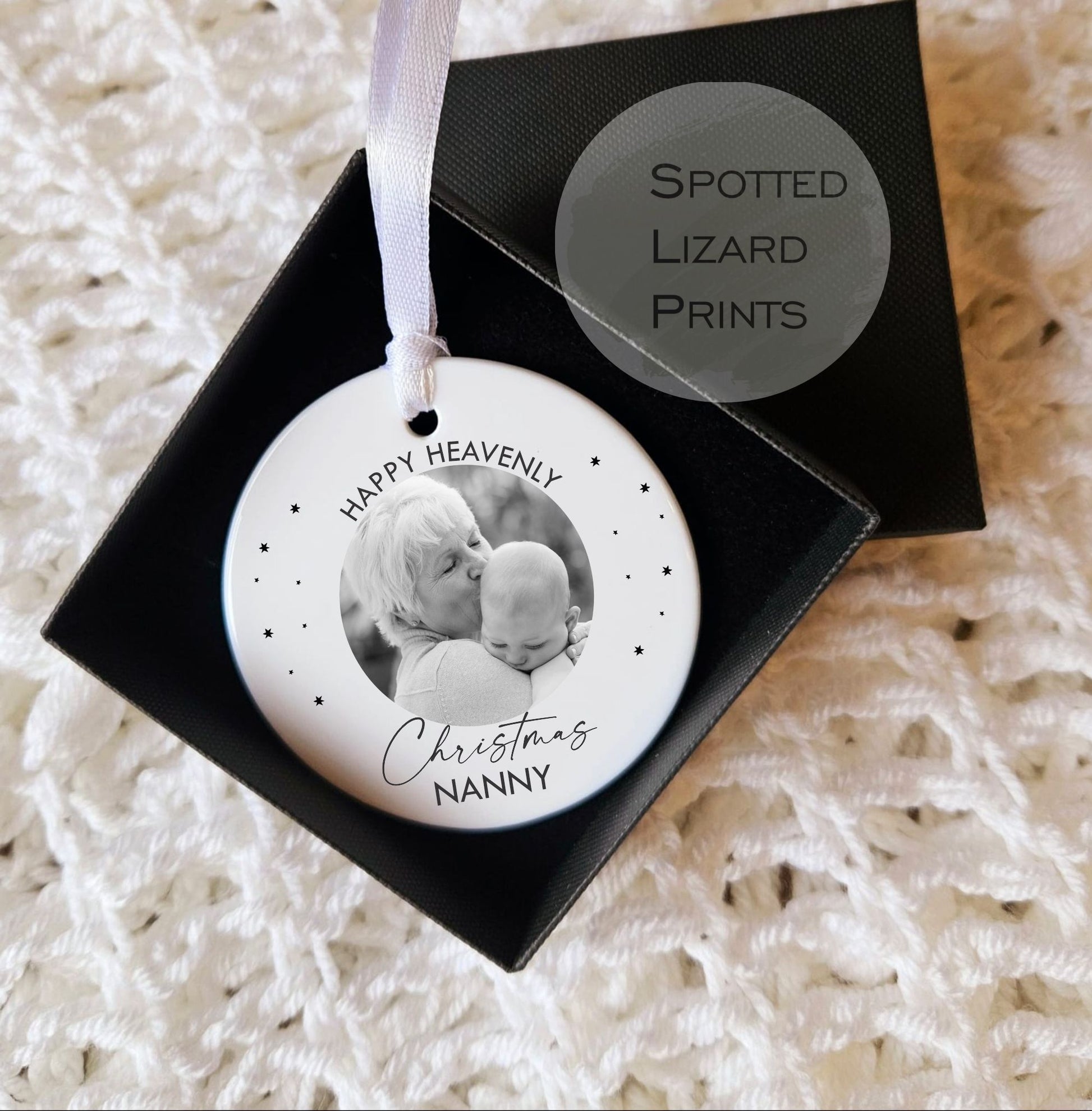 personalised happy heavenly christmas bauble