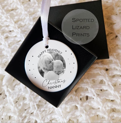 personalised happy heavenly christmas bauble