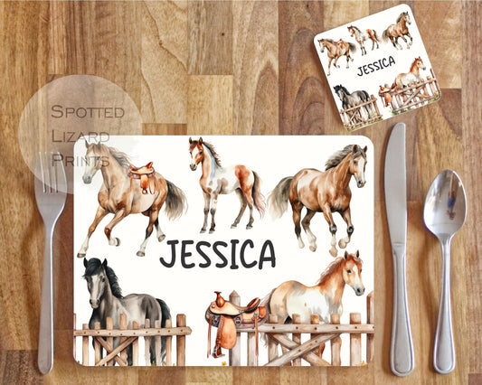 Horse themed kids placemat
