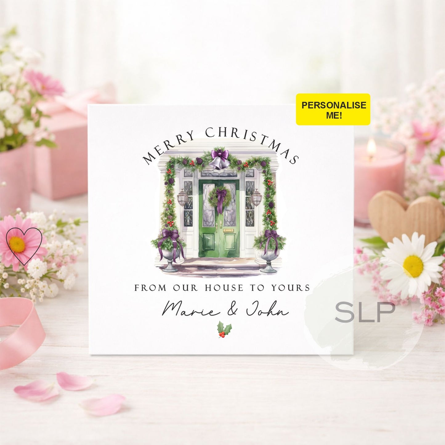 Personalised Couple Christmas Card | Festive Door