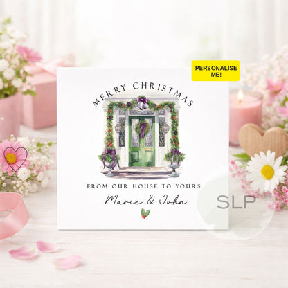 Personalised Couple Christmas Card | Festive Door