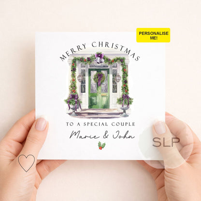 Personalised Couple Christmas Card | Festive Door