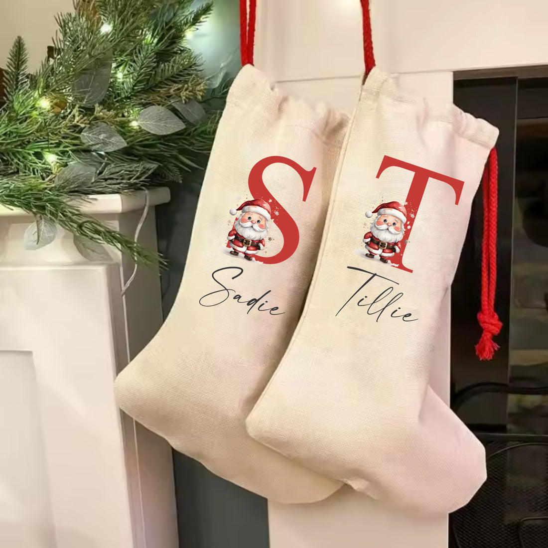Personalised Christmas Stocking -  Santa Stocking - Personalised Stocking - Family Stockings
