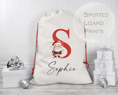 Personalised santa gift bag