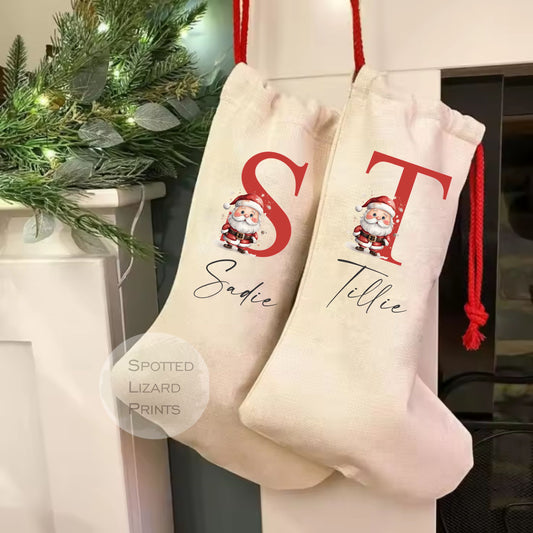 Personalised Christmas Stocking -  Santa Stocking - Personalised Stocking - Family Stockings