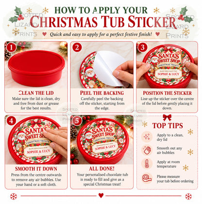 Chocolate Tub Label Instructions