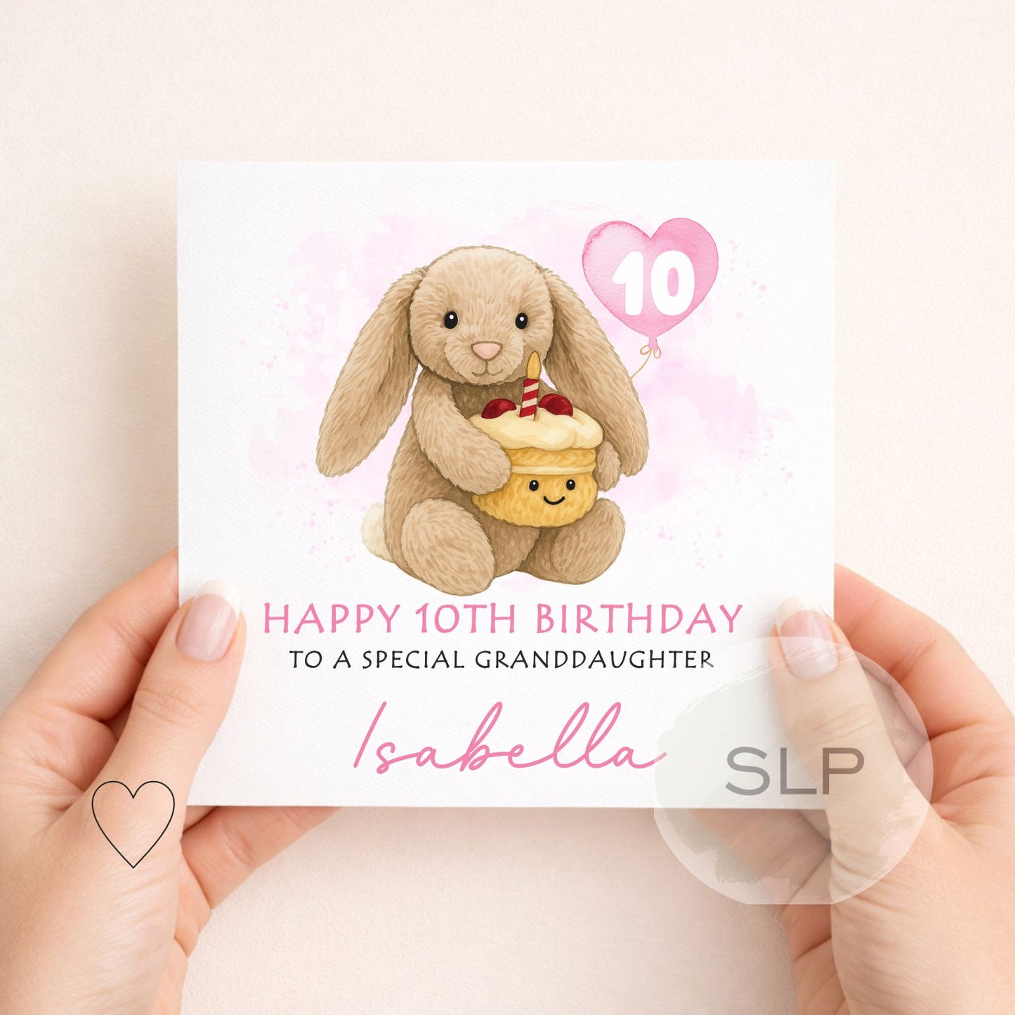 Personalised Bunny Birthday Card – Custom Age, Name & Relation