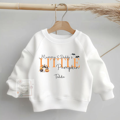 Personalised Mummy & Daddy's Little Pumpkin Baby Outfit, Baby Halloween Costume Gift Personalised First Halloween