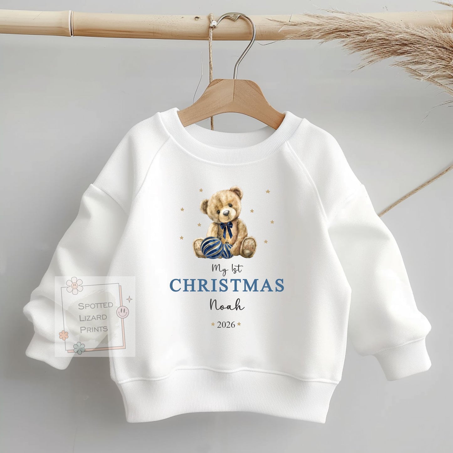 Personalised My First Christmas Baby Outfit, Teddy Bear Baby Bodysuit, Baby's First Christmas Gift, Custom Baby Vest, Christmas Jumper