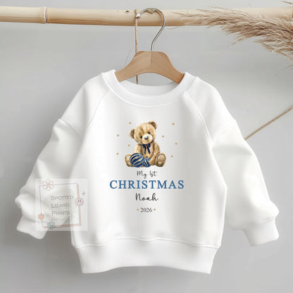 Personalised My First Christmas Baby Outfit, Teddy Bear Baby Bodysuit, Baby's First Christmas Gift, Custom Baby Vest, Christmas Jumper