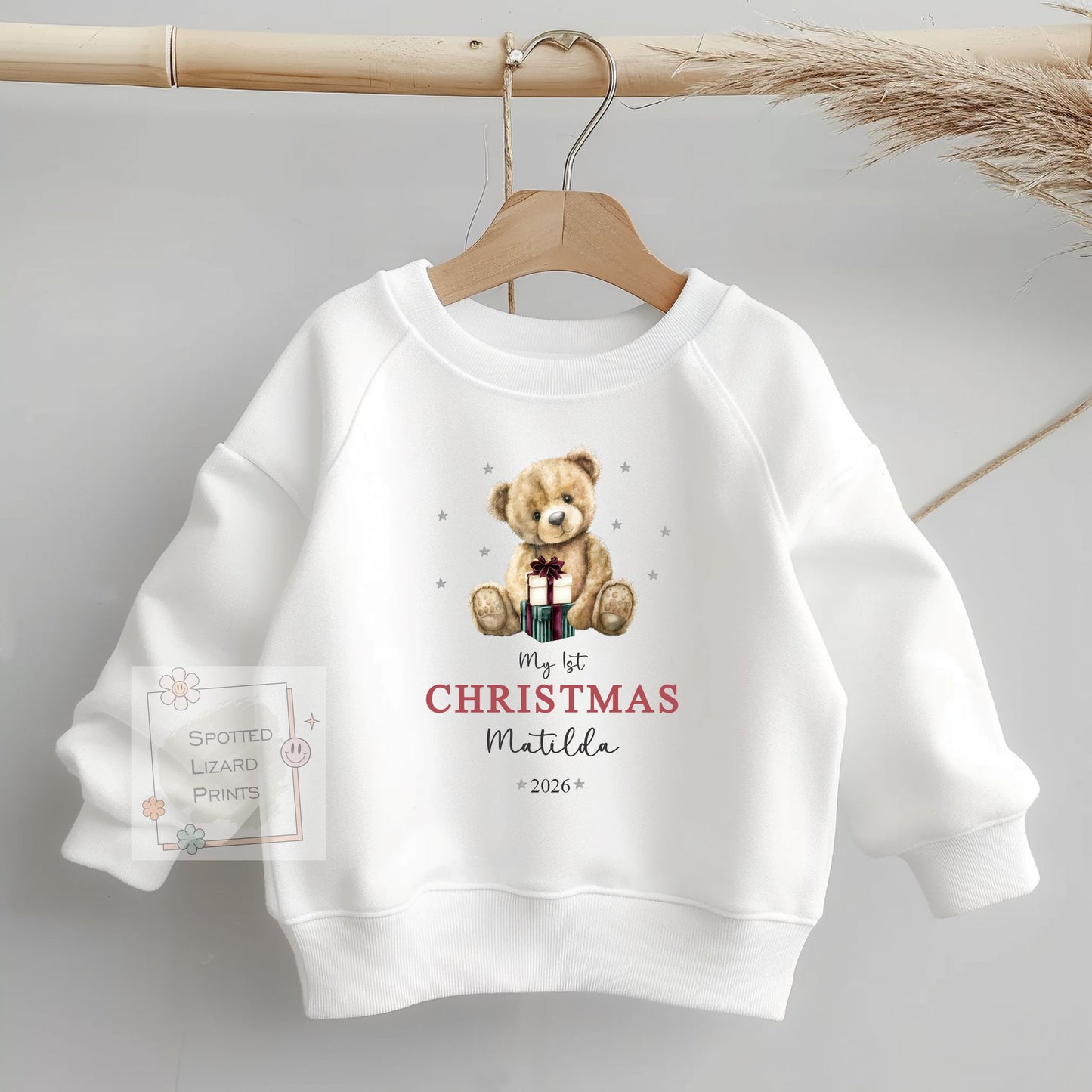 Personalised My First Christmas Baby Outfit, Teddy Bear Christmas Bodysuit, Baby's First Christmas Gift, Custom Baby Vest, Christmas Jumper