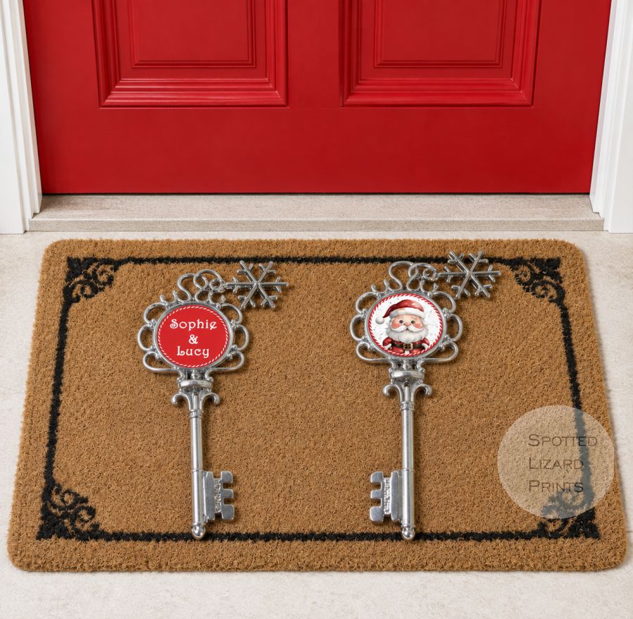 Personalised Santa Key, Magic Key for Father Christmas, Christmas Eve Box and Stocking Filler, Key for Houses or Flats with no Chimney!