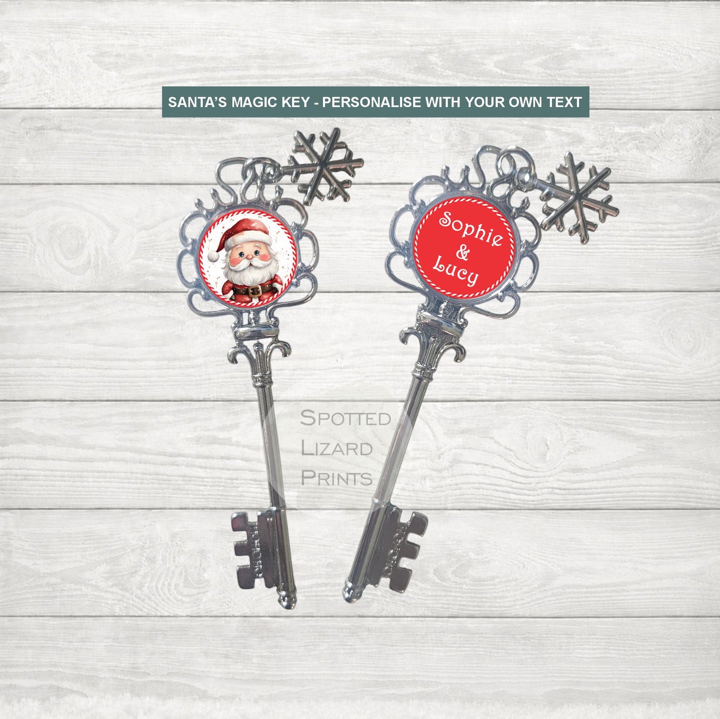 Personalised Santa Key, Magic Key for Father Christmas, Christmas Eve Box and Stocking Filler, Key for Houses or Flats with no Chimney!