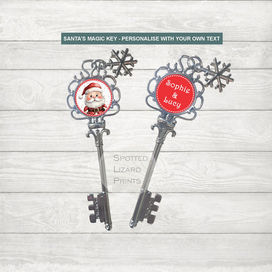 Personalised Santa Key, Magic Key for Father Christmas, Christmas Eve Box and Stocking Filler, Key for Houses or Flats with no Chimney!