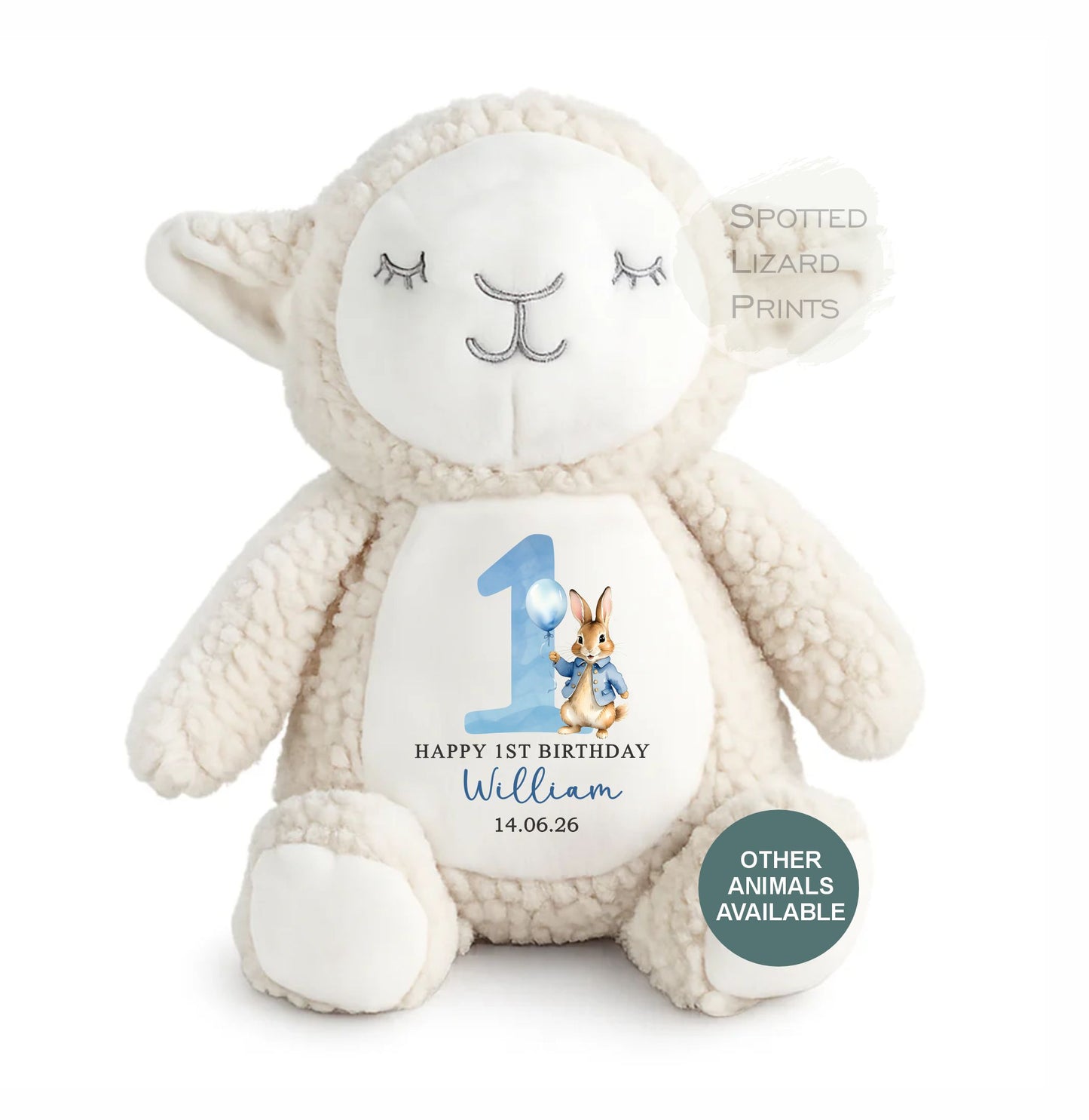 Personalised First Birthday , 1st Birthday Gift Boy Teddy, 1st Baby Boy, Birthday Present, Personalised 1st Birthday Soft Toy