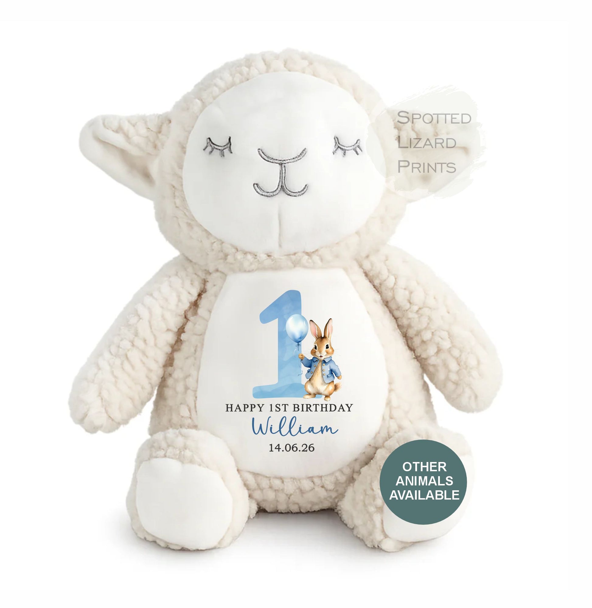 Personalised First Birthday , 1st Birthday Gift Boy Teddy, 1st Baby Boy, Birthday Present, Personalised 1st Birthday Soft Toy