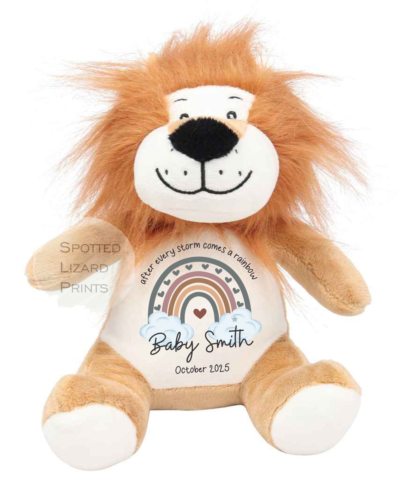 After Every Storm comes a rainbow Baby Teddy - IVF New baby arrival gift, new baby soft toy | miracle baby | rainbow baby