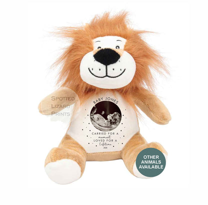 Personalised Baby Loss Memorial Teddy with Scan Photo, Baby Name, Miscarriage Keepsake, Pregnancy Loss Memorial Gift, Bereavement Gift