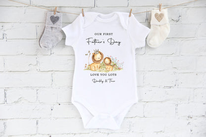 our first fathers day baby vest