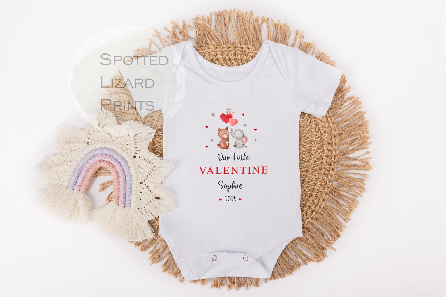 Personalised Our Little Valentines Sleepsuit Baby Girl / Boy Outfit First Valentines 1st Valentines - Valentines Day