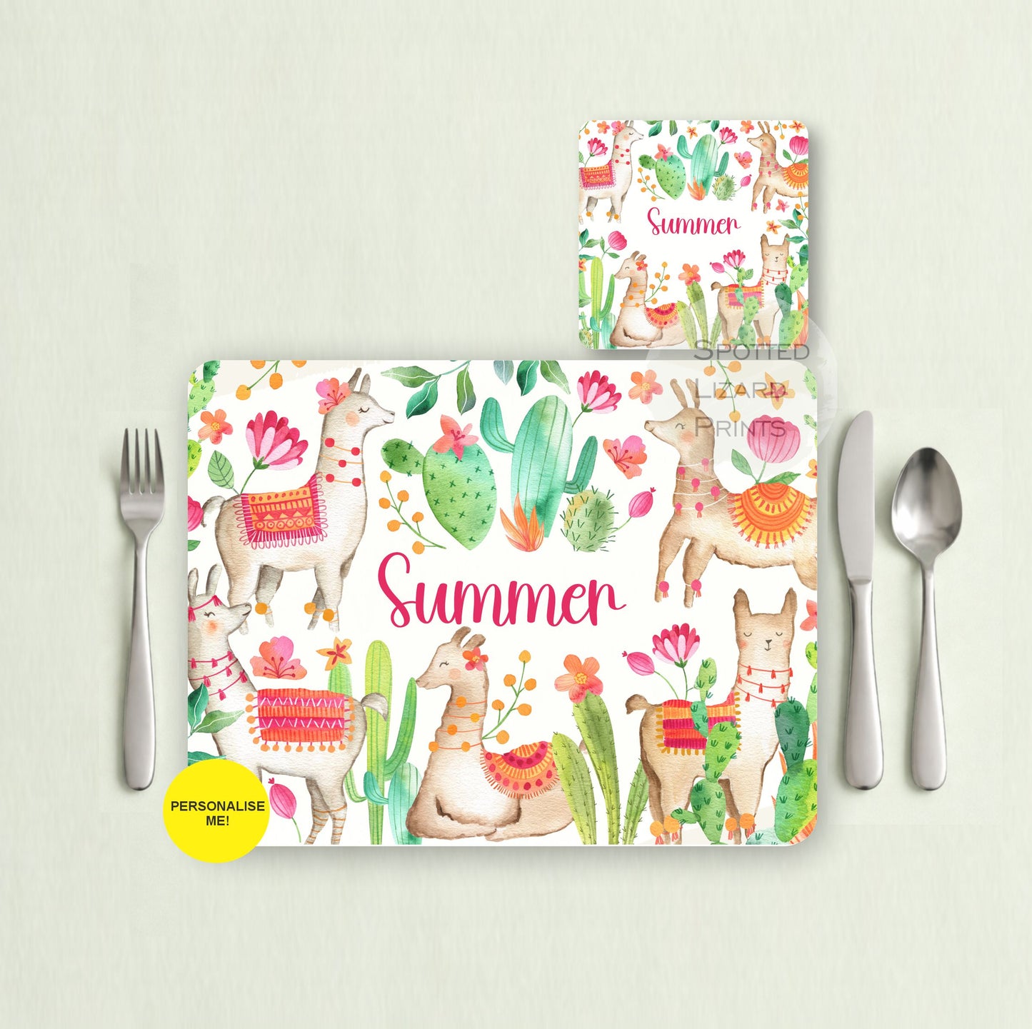Gift for Kids - Personalised Placemat - Placemat and Coast set - Personalised Tableware - Personalised Coaster - 
