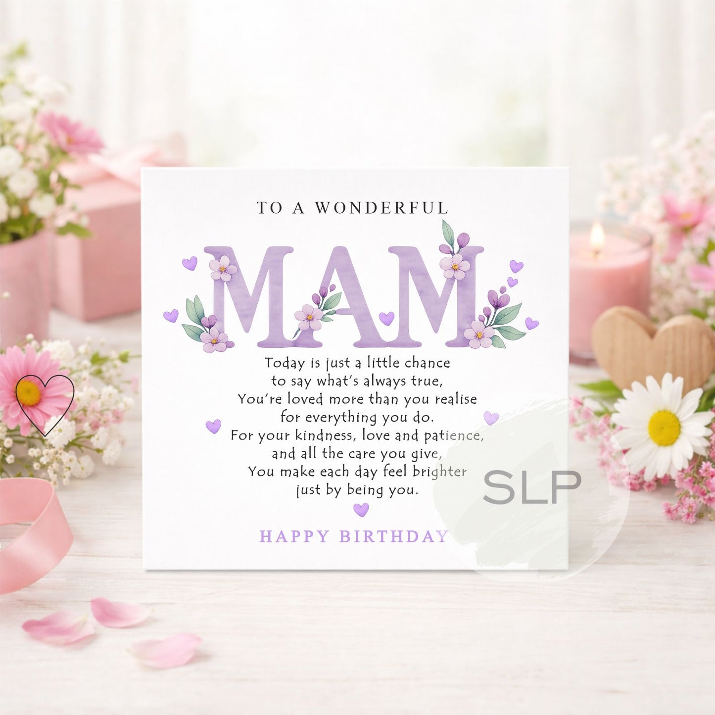 Mam Birthday Card | Beautiful Floral Mam Birthday Card | Happy Birthday Mam Card | Sentimental Mam Birthday Card | Birthday Card for Mam