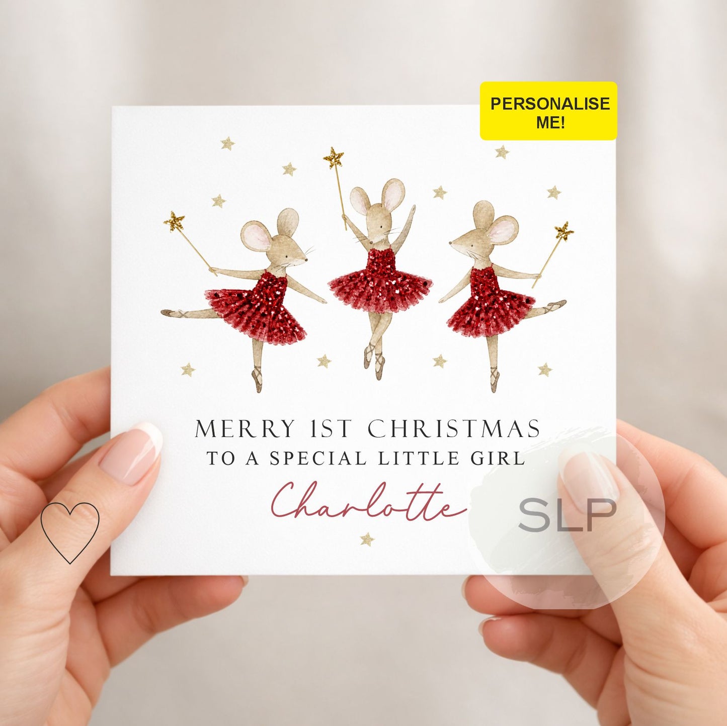 Personalised 1st Christmas Card for Granddaughter | Ballerina Mice
