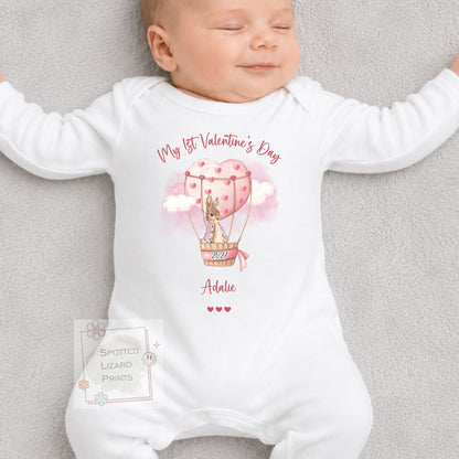 My First Valentine’s Day Baby Grow | 1st Valentine's Day Baby Sleepsuit & Vest | Baby Valentine Outfit | Valentine Sweatshirt