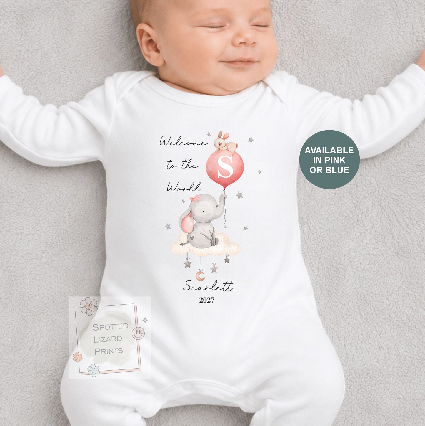 Personalised Baby Name Sleepsuit, Custom New Baby Gift, Welcome to the World Bodysuit, Baby Shower Gift, New Baby Sleepsuit, New Parent Gift