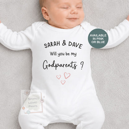 Personalised Godparents Proposal Baby Vest, Will You Be My Godparents Baby Sleepsuit, Custom Christening Proposal Outfit, Baptism Gift