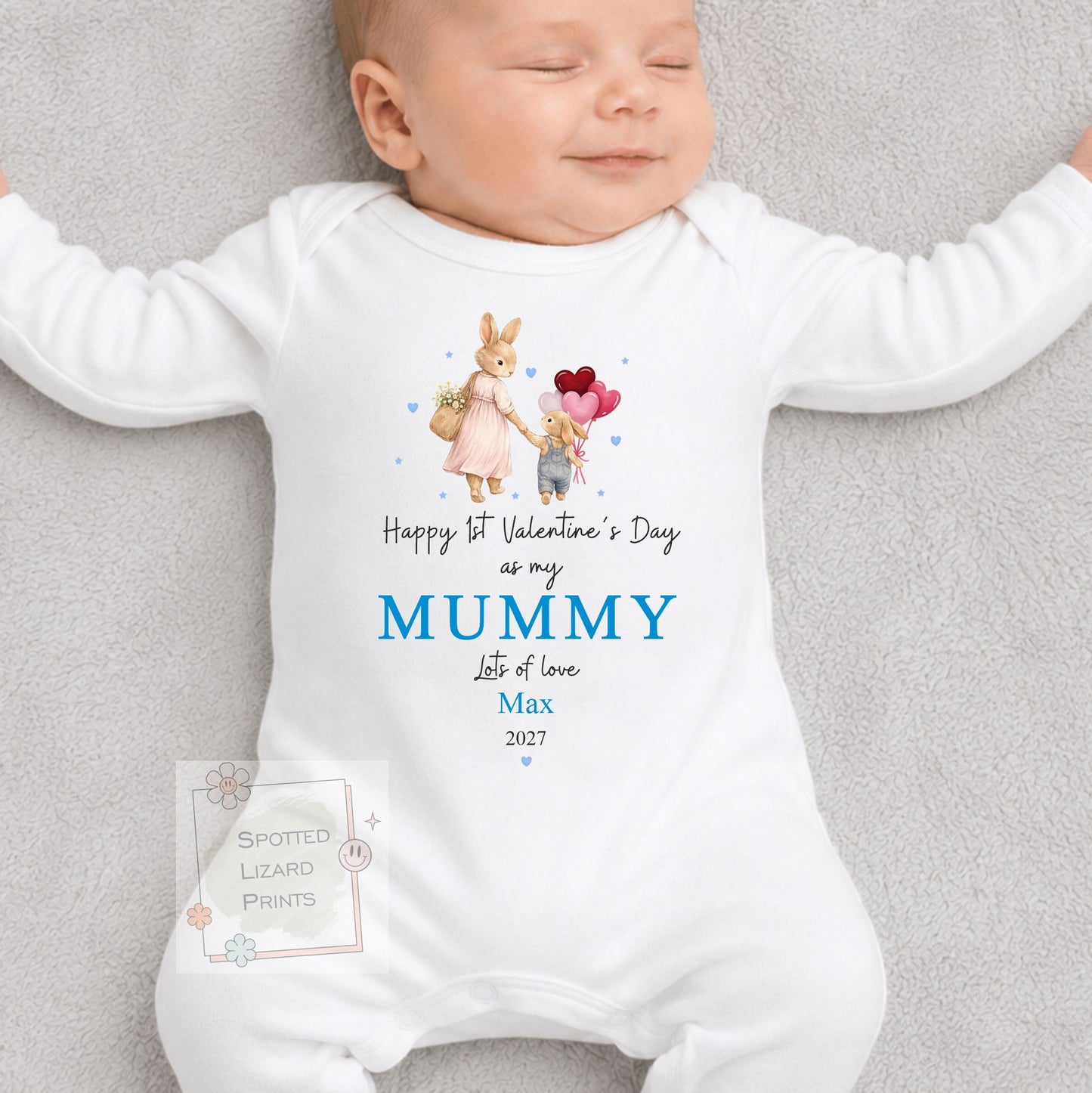Happy 1st Valentine's Day as My Mummy | Personalised Baby Valentine's Outfit | Valentines Sleepsuit | First Valentine  Sweatshirt