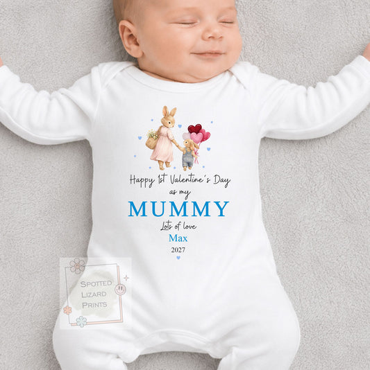 Happy 1st Valentine's Day as My Mummy | Personalised Baby Valentine's Outfit | Valentines Sleepsuit | First Valentine  Sweatshirt