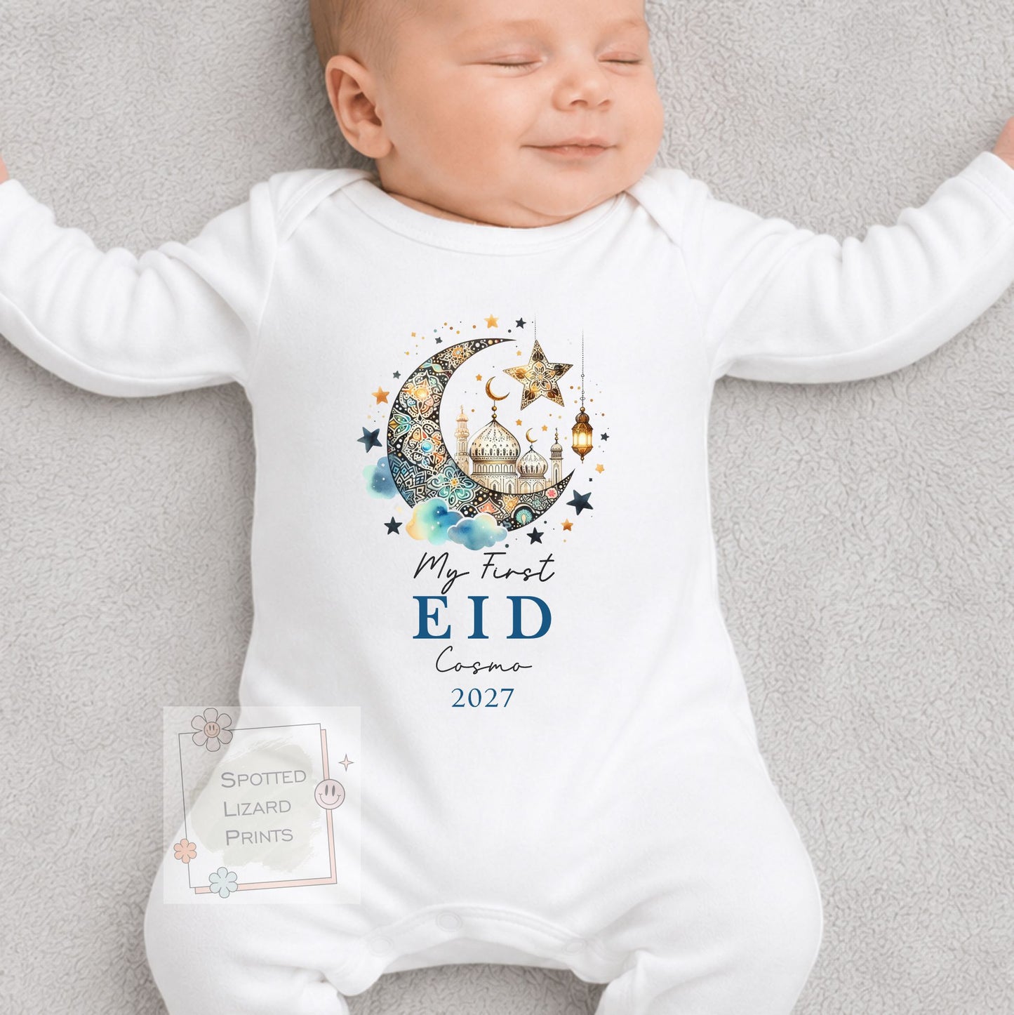 My First Eid Mubarak Baby Bodysuit | Personalized Baby Eid Outfit | Eid al-Fitr or Eid al-Adha | First Eid Gift | Ramadan Baby Sleepsuit