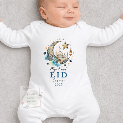My First Eid Mubarak Baby Bodysuit | Personalized Baby Eid Outfit | Eid al-Fitr or Eid al-Adha | First Eid Gift | Ramadan Baby Sleepsuit