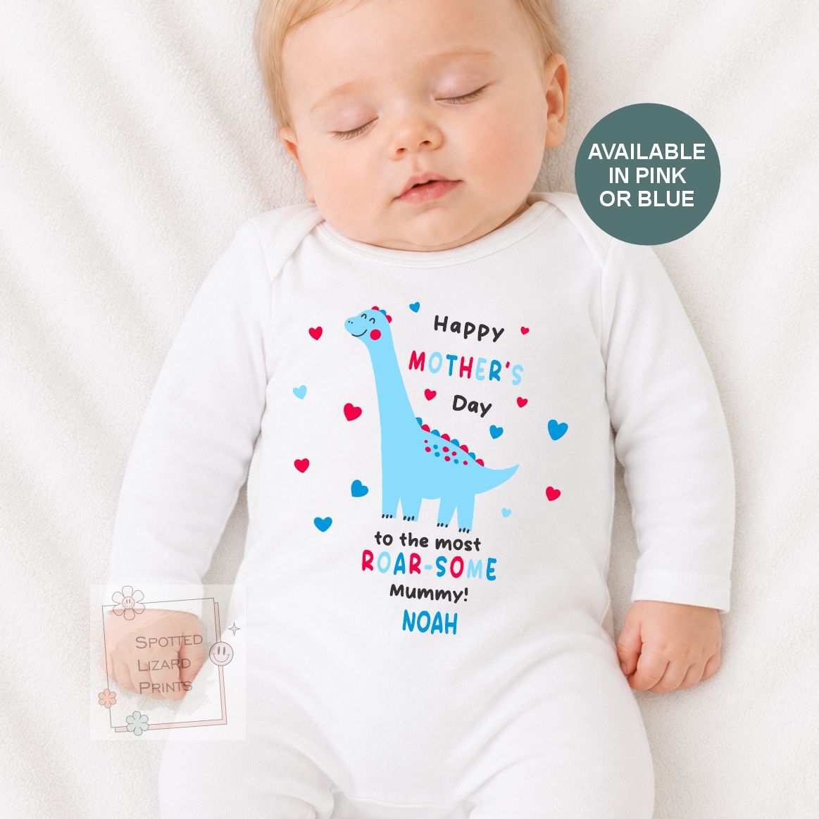 Personalized First Mother's Day Baby Bodysuit, Custom Dinosaur Baby Vest, Roarsome Mummy Gift, Mother's Day Baby Outfit, Baby Shower Gift