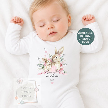 Personalised My first Easter, Baby Sleepsuit, Vest or T-shirt, Easter Clothing, Baby's 1st Easter, Baby Easter onsie, Easter Pyjamas