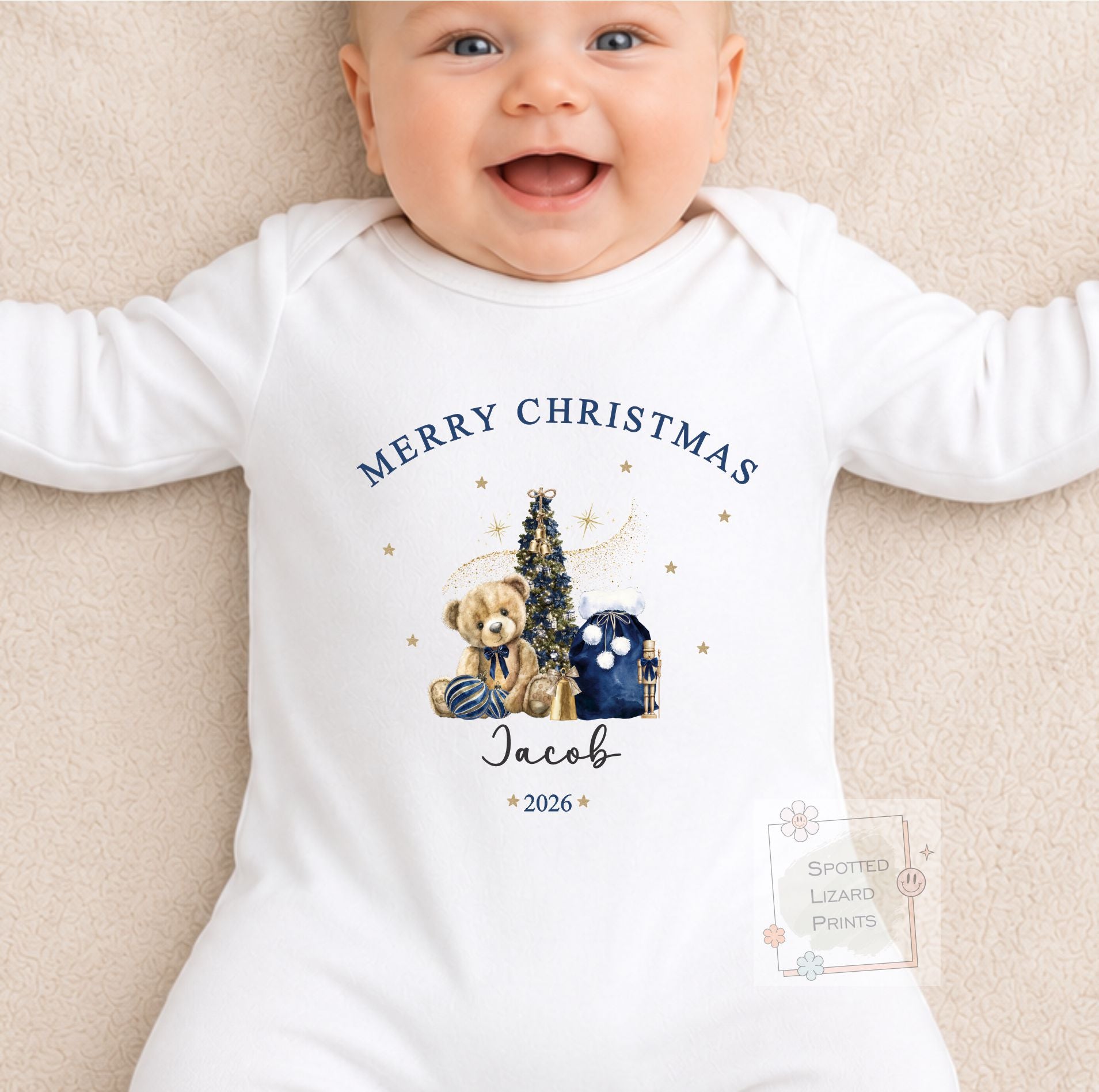 Personalised First Christmas Baby Sleepsuit, Fairy Christmas  pyjamas, Baby Girl First Christmas, Custom Baby Christmas Gift, Baby Vest