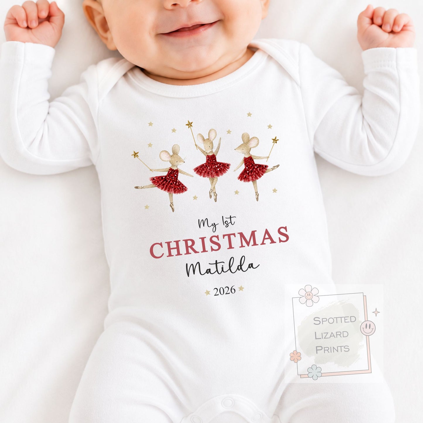 Personalised Baby First Christmas Outfit | My 1st Christmas Vest, Sleepsuit, Bib, T-Shirt or Jumper | Baby Christmas Gift