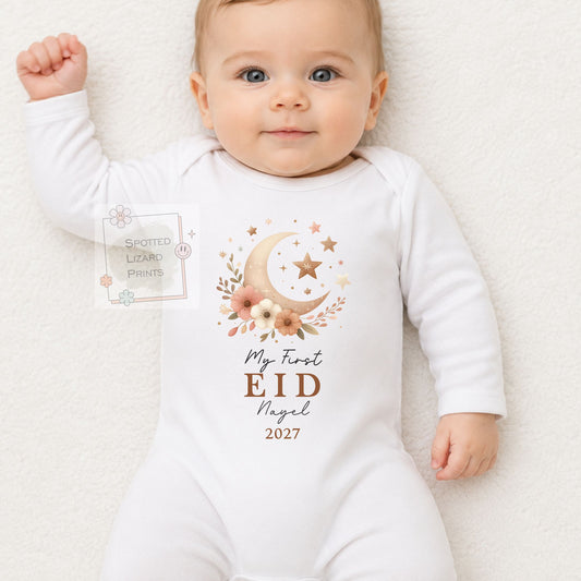 My First Eid Mubarak Baby Bodysuit | Personalized Baby Eid Outfit | Eid al-Fitr or Eid al-Adha | First Eid Gift | Ramadan Baby Sleepsuit