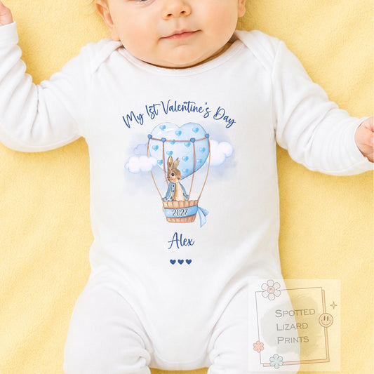 Personalised My 1st Valentine's Day Baby, 1st Valentine's Day Baby Sleepsuit & Vest, Valentine Sweatshirt My First Valentine’s Day Baby Grow