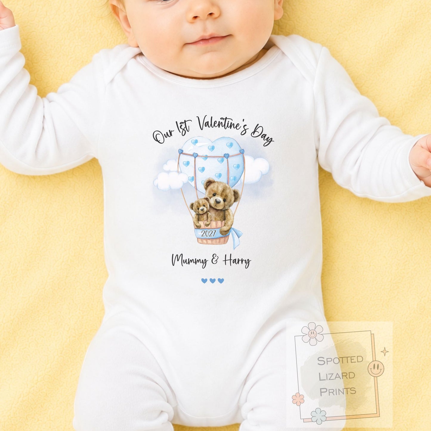 Personalised First Valentine's Day Baby Outfit, Custom Mummy & Me Baby Bodysuit, Teddy Bear Romper, Baby Bib, Vest, T-Shirt, Gift