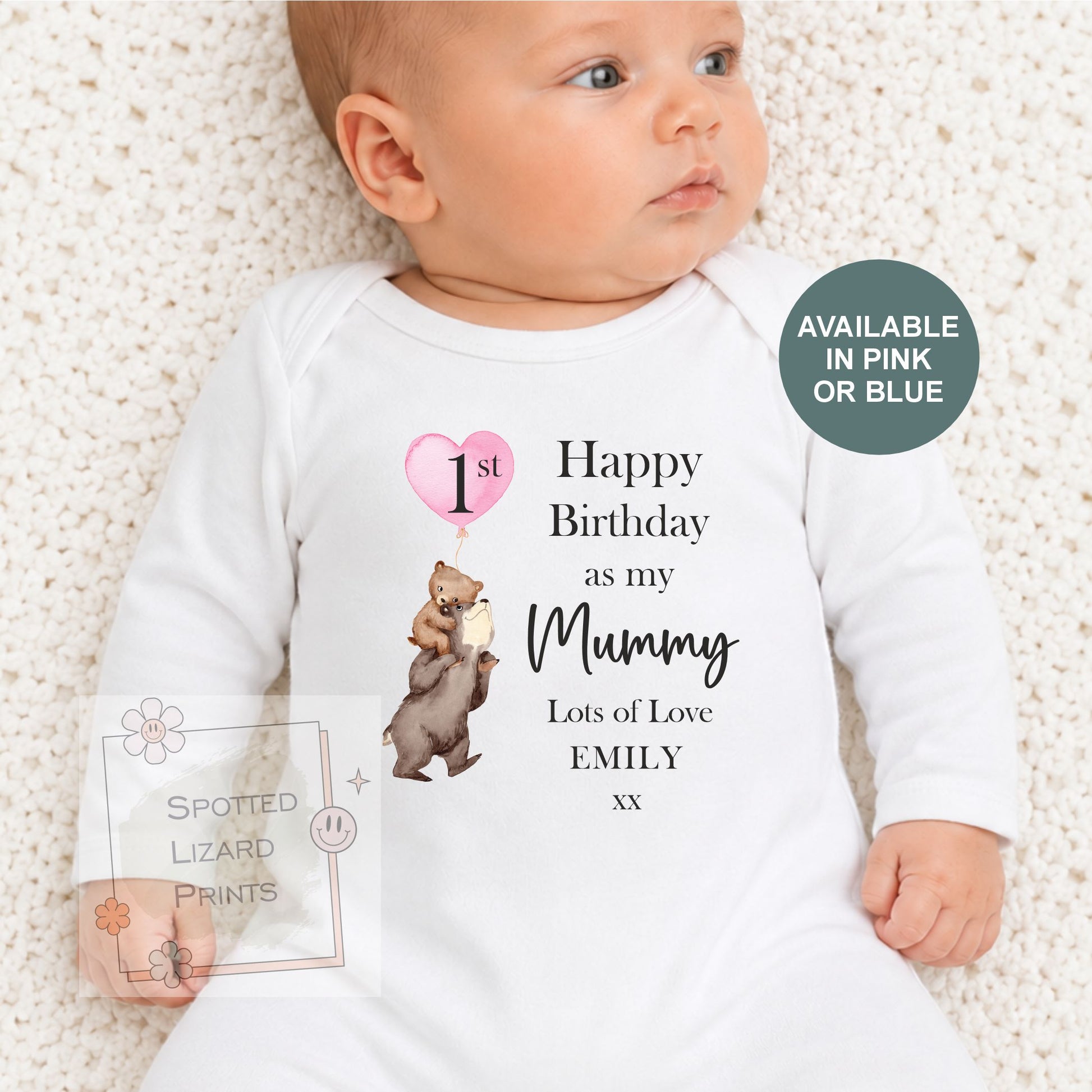 Personalised First Birthday as My Mummy Bodysuit, Baby First Birthday Outfit, Custom Birthday Baby Vest, Baby Gift from Son or Daughter
