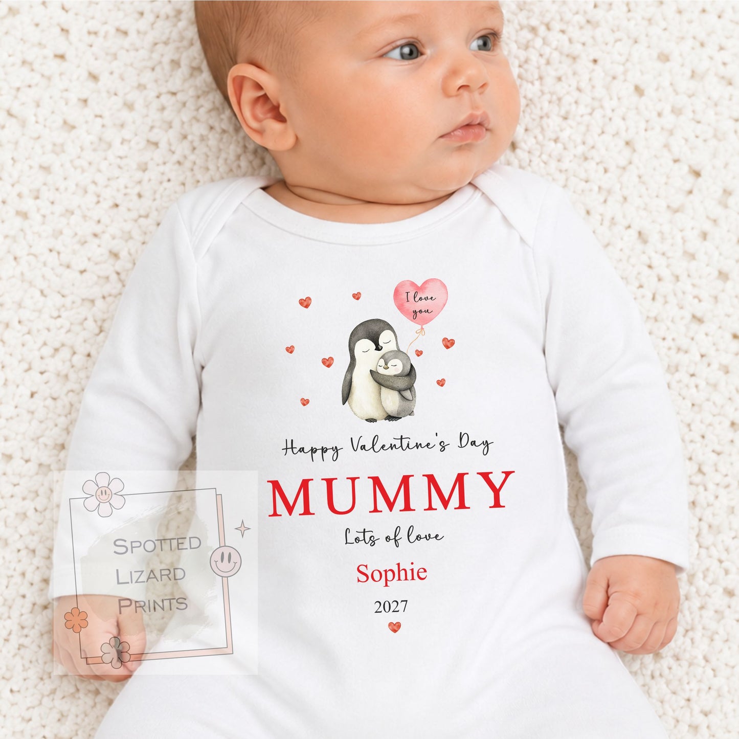 Happy 1st Valentine's Day as My Mummy | Personalised Baby Valentine's Outfit | Valentines Sleepsuit | First Valentine  Sweatshirt