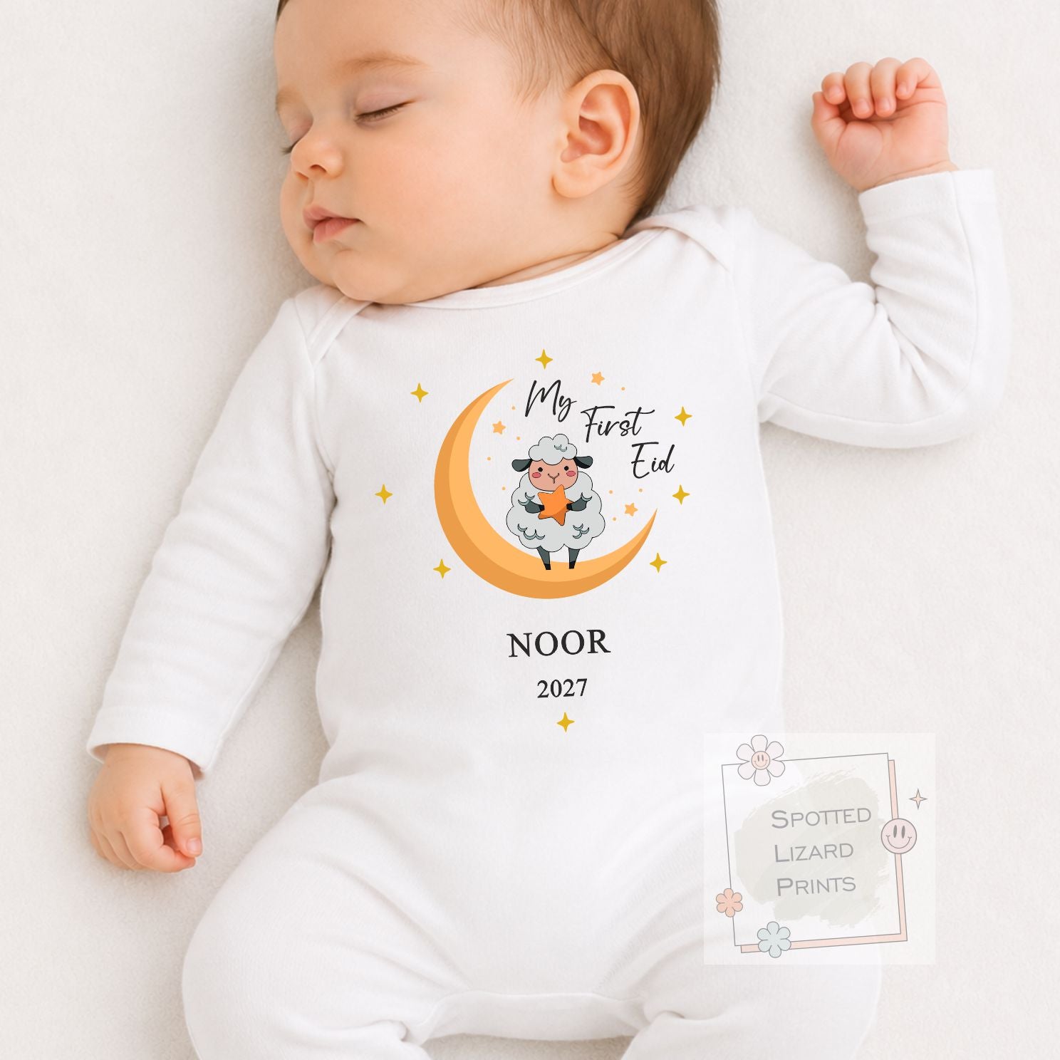 My First Eid Mubarak Baby Bodysuit | Personalized Baby Eid Outfit | Eid al-Fitr or Eid al-Adha | First Eid Gift | Ramadan Baby Sleepsuit