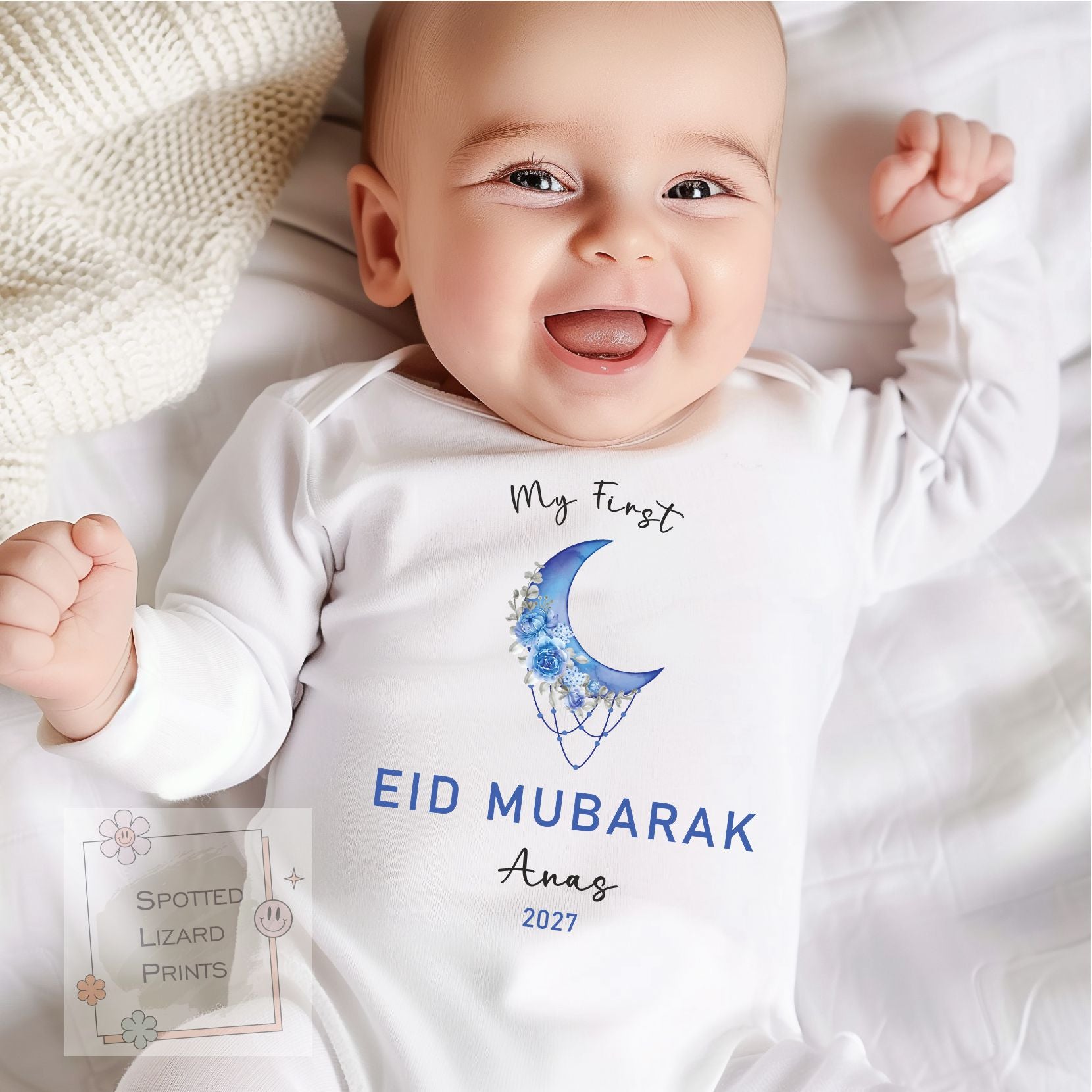 My First Eid Mubarak Baby Bodysuit | Personalized Baby Eid Outfit | Eid al-Fitr or Eid al-Adha | First Eid Gift | Ramadan Baby Sleepsuit
