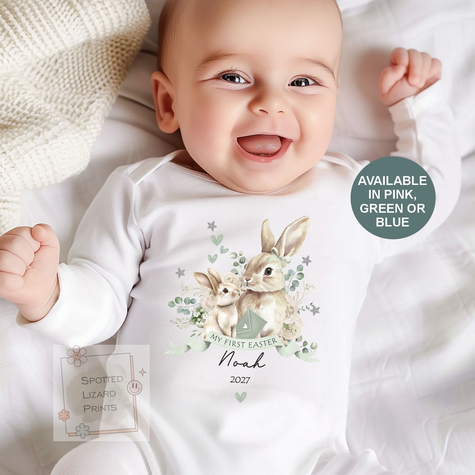 Personalised My first Easter, Baby Sleepsuit, Vest or T-shirt, Easter Clothing, Baby's 1st Easter, Baby Easter onsie, Easter Pyjamas
